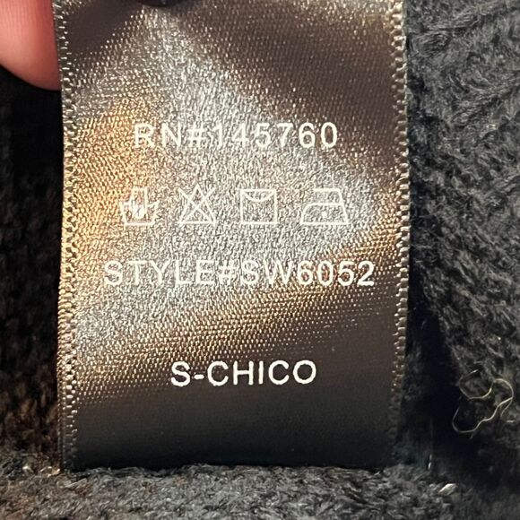 IJOAH Sweater Womens Small Black Boho Knit Hippie Tiered Layered Bell Sleeves - Picture 12 of 13